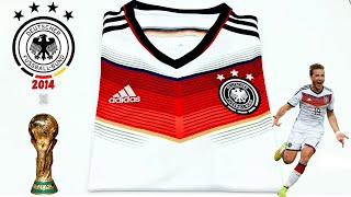 Germany retro football kit World Cup 2014 fan version Unboxing [upl. by Ardien]