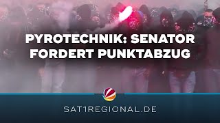 Pyrotechnik im Stadion Bremens Innensenator fordert Punktabzug für BundesligaClubs [upl. by Oirasan]