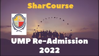 How to do Readmission at UMP  How to add a course at UMP [upl. by Hsenid]