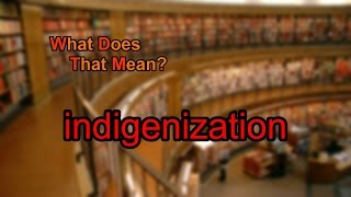 What does indigenization mean [upl. by Ilrahc942]