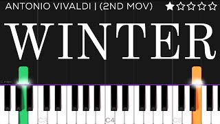 Antonio Vivaldi  Winter 2nd Movement from ‘The Four Seasons’  EASY Piano Tutorial [upl. by Akiwak]