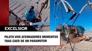 Piloto vive aterradores momentos tras caer de un paramotor [upl. by Cynthie]