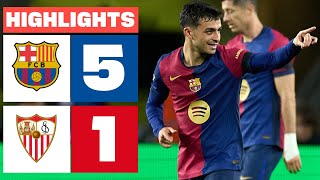 FC BARCELONA 5  1 SEVILLA FC I RESUMEN LALIGA EA SPORTS [upl. by Daune668]