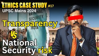 Dilemma on Transparency Vs National Security Risk  17 upsc Ethics case study with solutions [upl. by Rutra]