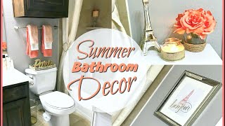 DECORATE WITH ME Small Bathroom Decor Summer 2018 [upl. by Pomeroy]