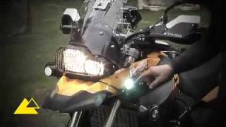 BMW F800GS Accessory HID Xenon light by Touratech [upl. by Allbee684]