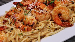 The Secret To Make A Delicious Creamy Shrimp Scampi Pasta Recipe  30 Minute Meal [upl. by Conney]