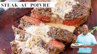 Savory Thoughts Steak Au Poivre French Steak With Cognac Sauce [upl. by Alih]