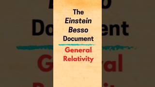 Einstein Besso Document  General Relativity  General Theory of Relativity shorts [upl. by Calvano]