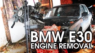 BMW E30 M10 ENGINE REMOVAL [upl. by Meek]