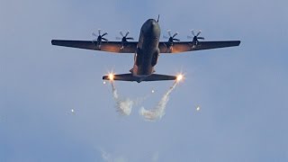 Hercules Firing Flares At Donna Nook While The Seals Enjoy The Show [upl. by Quin]