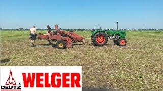 baling hay Deutz d3006 Welger ap 12 [upl. by Aneehs]