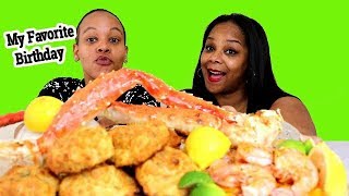 King Crab Seafood Boil Mukbang [upl. by Tenn]