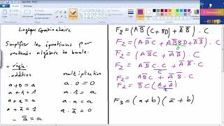 logique combinatoire  simplification par algébre de boole [upl. by Iclek633]