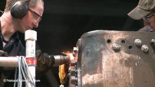 Flying Scotsman hot riveting the boiler [upl. by Chessy]