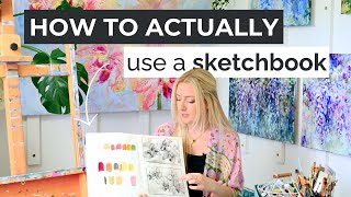 How to ACTUALLY use a sketchbook  Easy Sketchbook Ideas for Stunning Paintings [upl. by Enyalaj576]