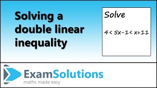 Inequalities  Solving a simultaneous double linear inequality  ExamSolutions [upl. by Neirod605]