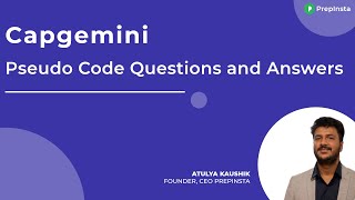 Capgemini Pseudo Code Questions and Answers [upl. by Cheyney]