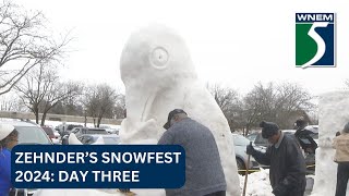 Zehnder’s Snowfest participants celebrate Lions deal with weather [upl. by Hsenid]