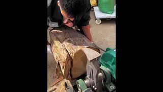 Wood splitting machine Good tools and machinery make work easy [upl. by Atikahc644]