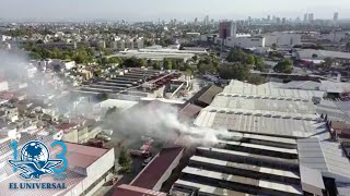 Se registra incendio en fábrica de la Unidad Lindavista Vallejo hay 4 intoxicados [upl. by Ahsener]