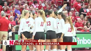 Husker volleyball sweeps The Citadel [upl. by Noemys634]