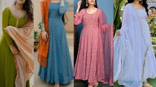 2022 party wear anarkali dress design ideas  Anarkali suit  Anarkali Kurti  printed anarkali [upl. by Nauqan707]