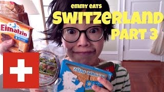 Emmy Eats Switzerland Part 3  tasting more Swiss treats [upl. by Ayardna418]