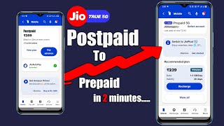 Jio PostPaid To Prepaid Online  how to convert jio postpaid in prepaid [upl. by Oberon]