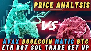 Price Analysis  AVAX DOGECOIN MATIC BTC ETH DOT SOL TRADE SET UP [upl. by Jeroma141]