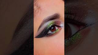 Green glitter eye makeup look  Sparkly Christmas Makeup Tutorial  Green Glitter Smokey Eye look [upl. by Matthews]