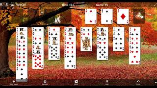 FreeCell Game No 5 SOLVED Microsoft Solitaire [upl. by Trude]