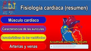 Corazón anatomía y fisiología  Fisiología cardíaca  Fisiología cardíaca resumen [upl. by Hardman]