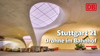 Stuttgart 21 Der ganze Hauptbahnhof im Drohnenflug [upl. by Prissie]