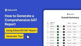 How to Generate a Comprehensive SAT Report Using EdisonOS SAT Report Generator Tool [upl. by Gierk591]