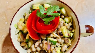 White lobia salad  weight lost salad  black eyed beans salad  taste with manaj [upl. by Aneehs]