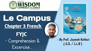 Le Campus  Chapter 3 French FYJC Comprehension amp Exercise Vocabs [upl. by Annai]