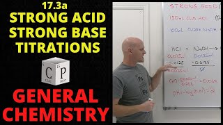 173a Strong Acid Strong Base Titrations pH Calculations  General Chemistry [upl. by Noelani512]