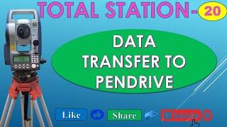 how to data transfer from SOKKIACX105 total station to pendrive18 [upl. by Leanor204]