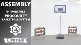 Lifetime 44” Portable Procourt™ Basketball System  Lifetime Assembly Video [upl. by Townshend737]