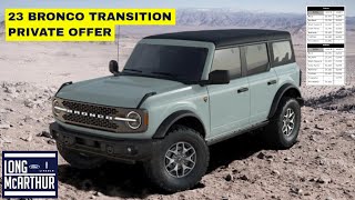 2023 BRONCO TRANSITION PRIVATE OFFER AMOUNTS [upl. by Forras]