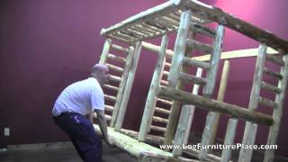 Full over Queen Log Bunk Bed Assembly  How To Assemble Log Bunk Bed [upl. by Eadas]