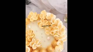 Yellow colour Simple Flower cake design shorts viral shortsfeed trending food cake [upl. by Ahsimac]