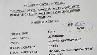 IGNOU Mcom  MCOP01  project IGNOU [upl. by Namilus765]