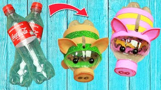 recycled craft ideas plastic bottles  How to make piglets with recycled plastic bottles [upl. by Yelyab]