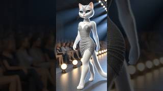 Cats on the catwalk cat catwalk fashion aicat [upl. by Melodee]