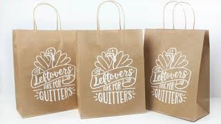 Screen Printing on Paper Bags and To Go Containers for Thanksgiving Leftovers [upl. by Starla]