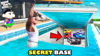 GTA 5  Franklin and Shinchan Opening THE SECRET GARAGE under his pool in GTA 5 [upl. by Ebeneser]