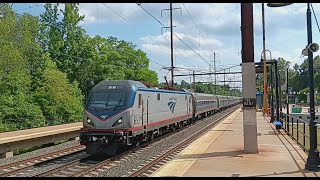 Amtrak and MARC Trains at Odenton Station [upl. by Yrret433]