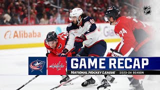 Blue Jackets  Capitals 114  NHL Highlights 2023 [upl. by Airak]